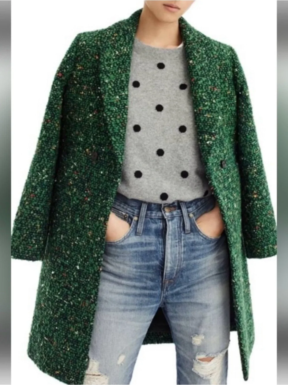 Jcrew Green Tweed Daphne Coat 00